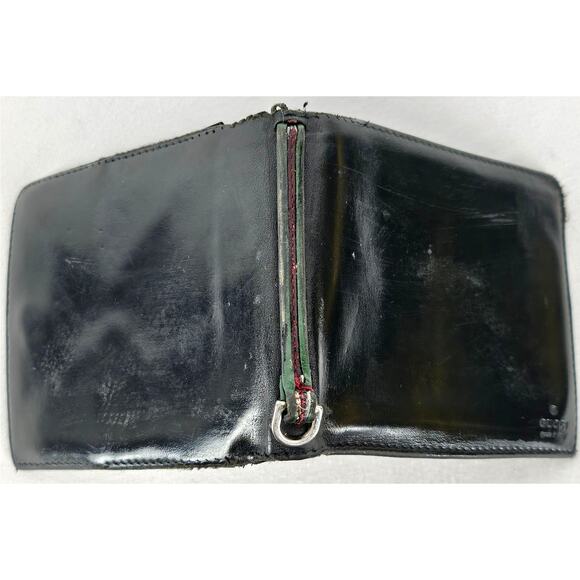 GUCCI VINTAGE MEN'S BLACK LEATHER BI-FOLD WITH COIN POCKET MADE IN ITALY - Picture 5 of 16